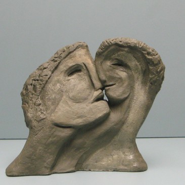 The empty nest-2 sided.Made of Terracotta .Bronze cast is optional..8.5 H by 9 W by 3  inch D