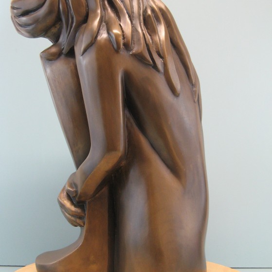 Self comfort.Bronze.20.5 H by 8 W by 10.5 inch D.
